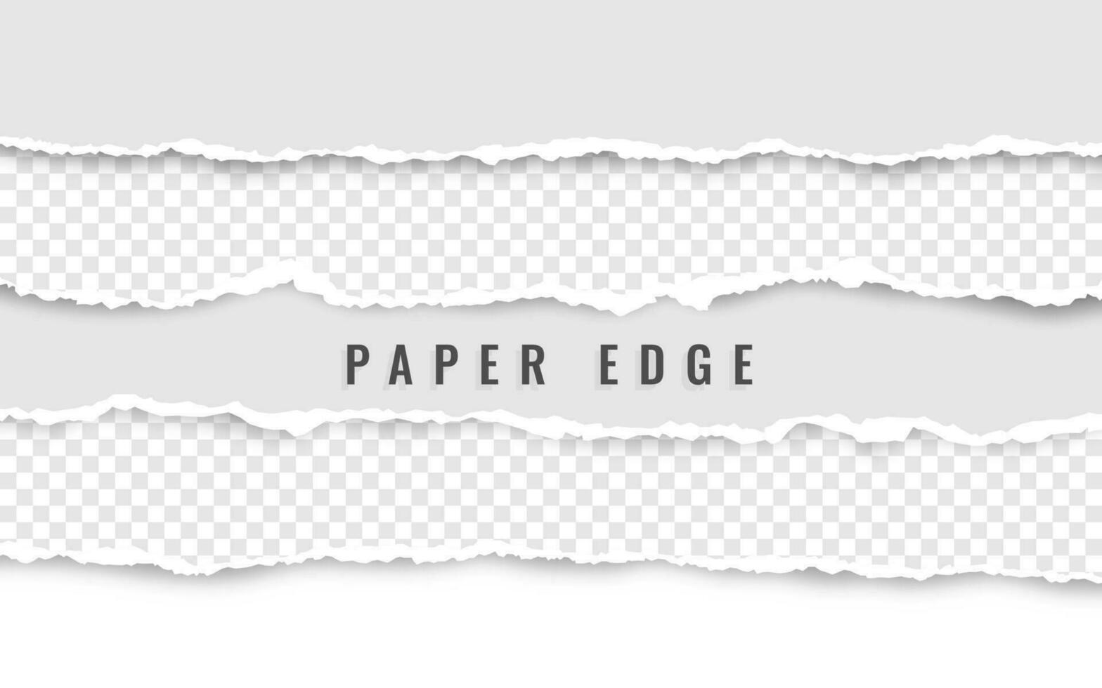 horizontal Rasgado papel borde. rasgado cuadrado horizontal blanco papel tiras. vector ilustración