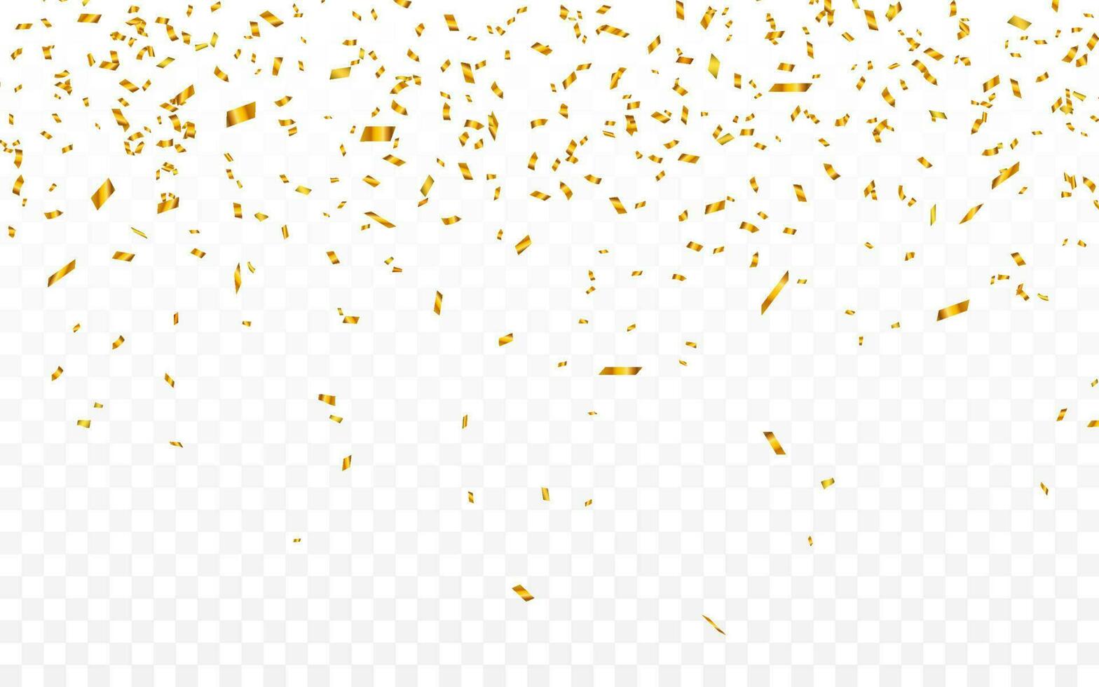 Gold confetti. Celebration carnival ribbons. Luxury greeting card. Vector illustration
