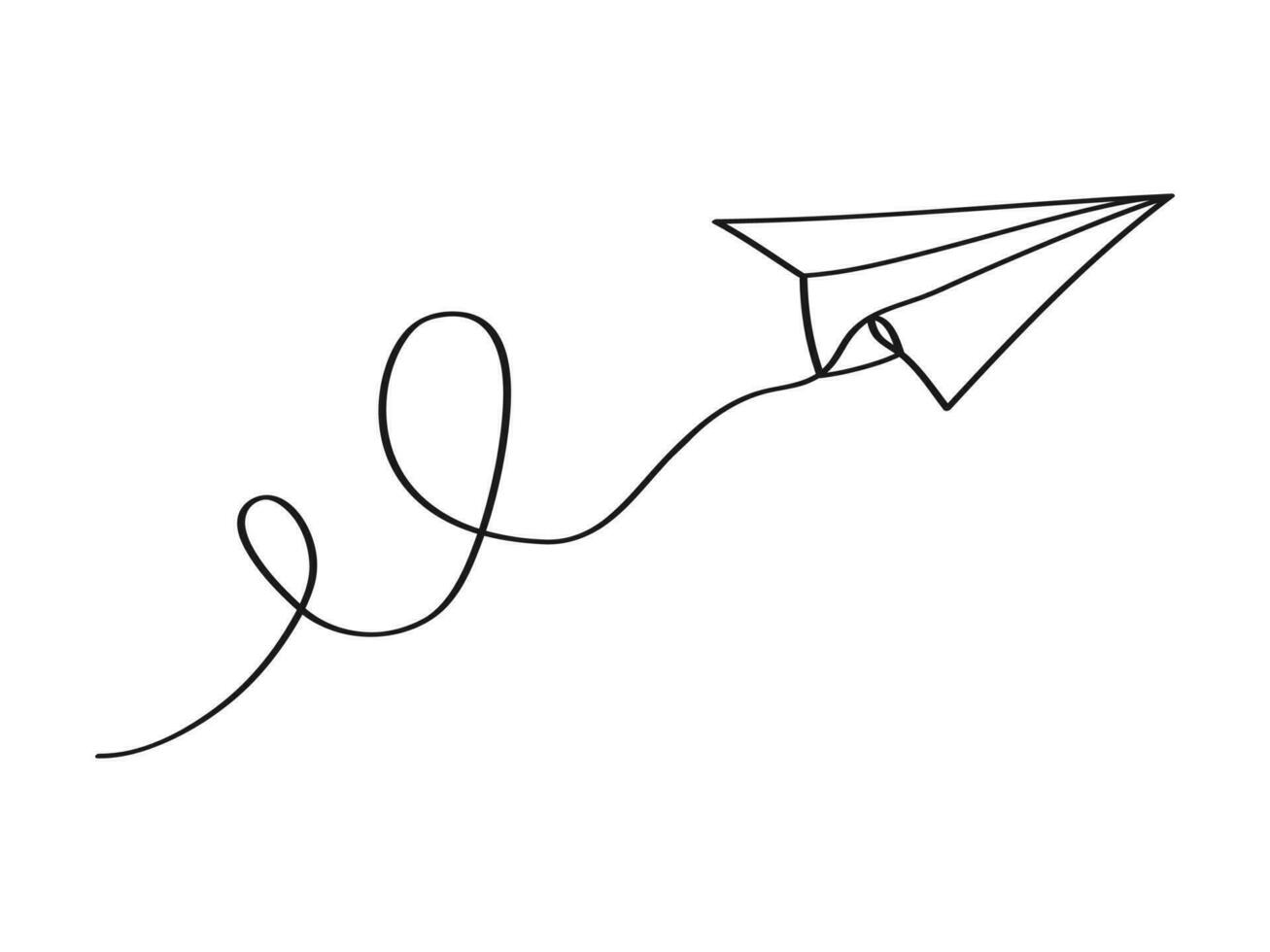 garabatear mano dibujado papel avión. viajar, ruta símbolo. aislado blanco antecedentes. vector ilustración