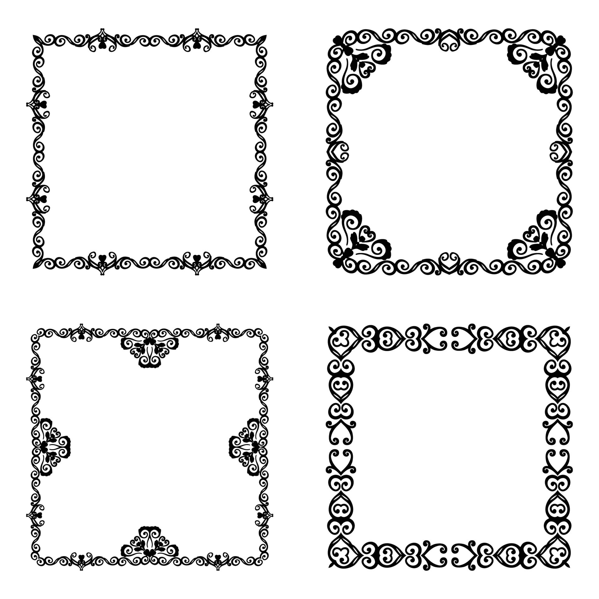 A set of four square frames 23813001 Vector Art at Vecteezy