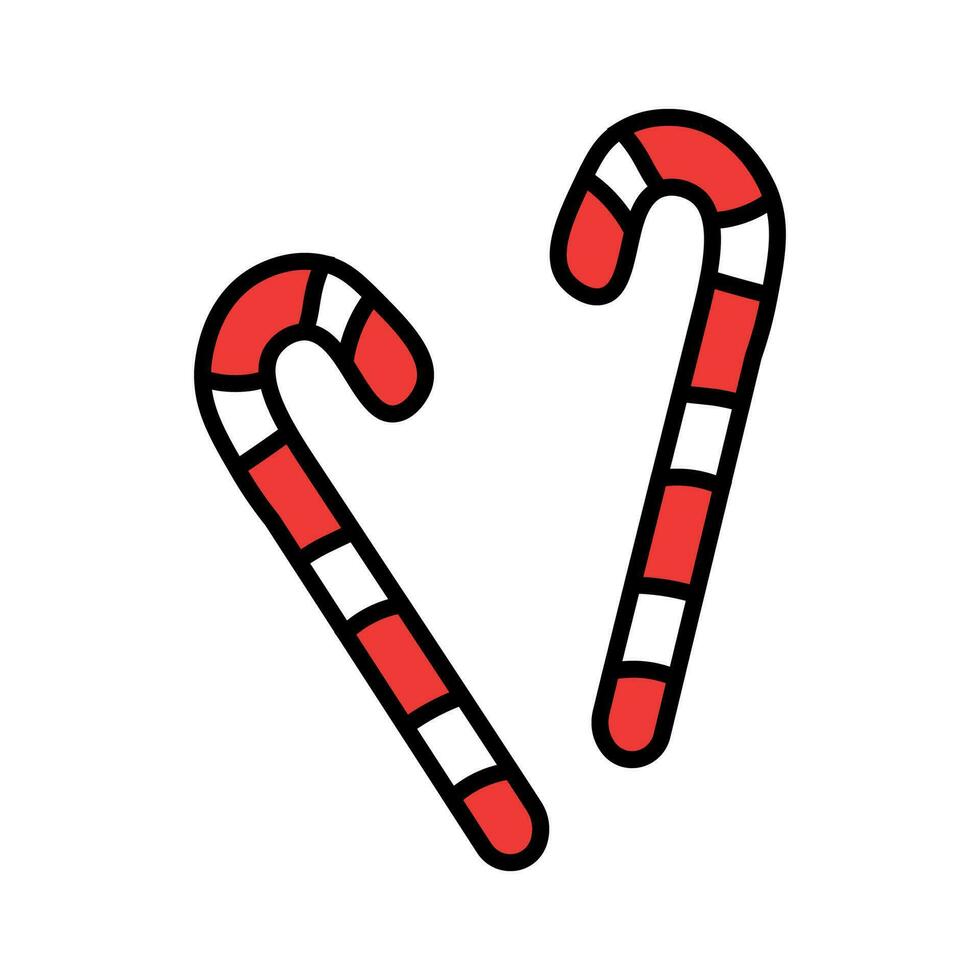 Christmas candy cane. Vector illustration isolated on white background
