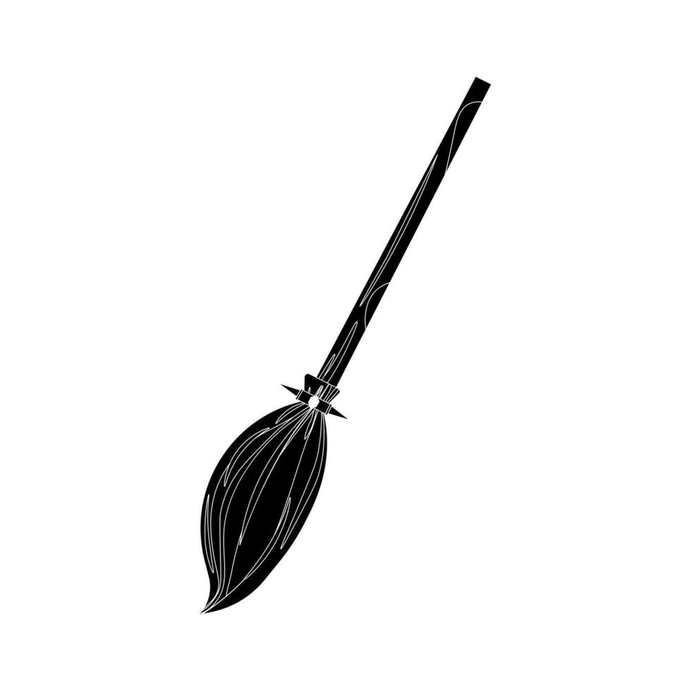 Glyph magic broom vector
