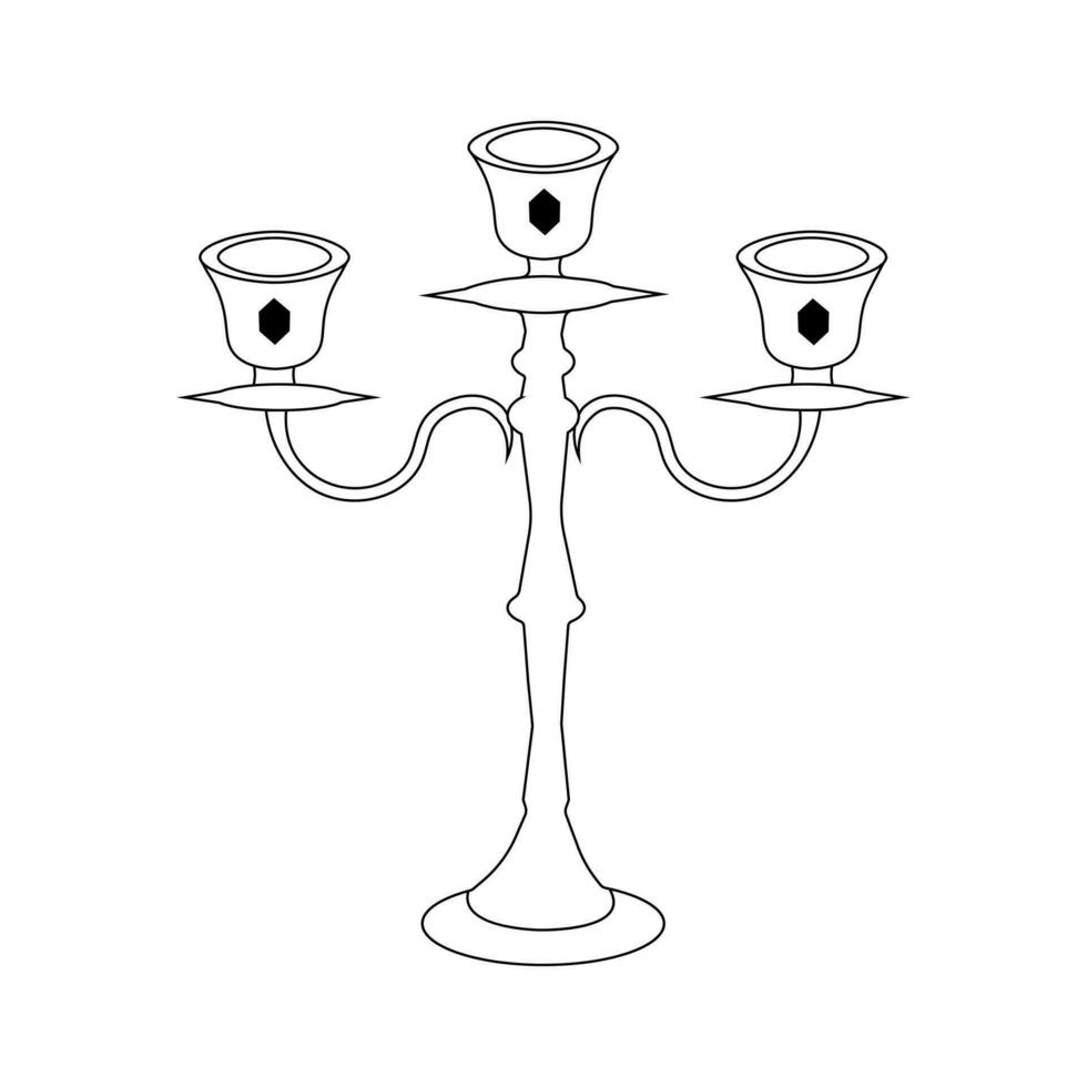 Candlestick coloring book for kids vector