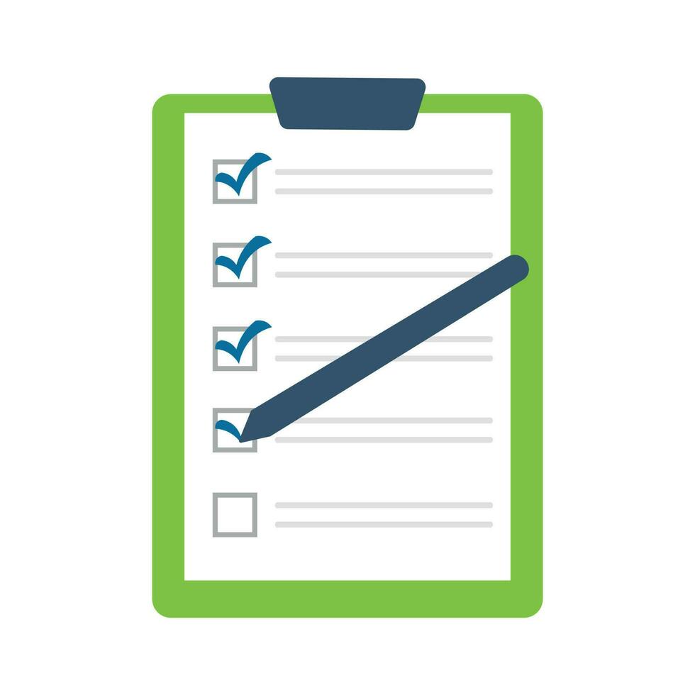 Document with check marks vector