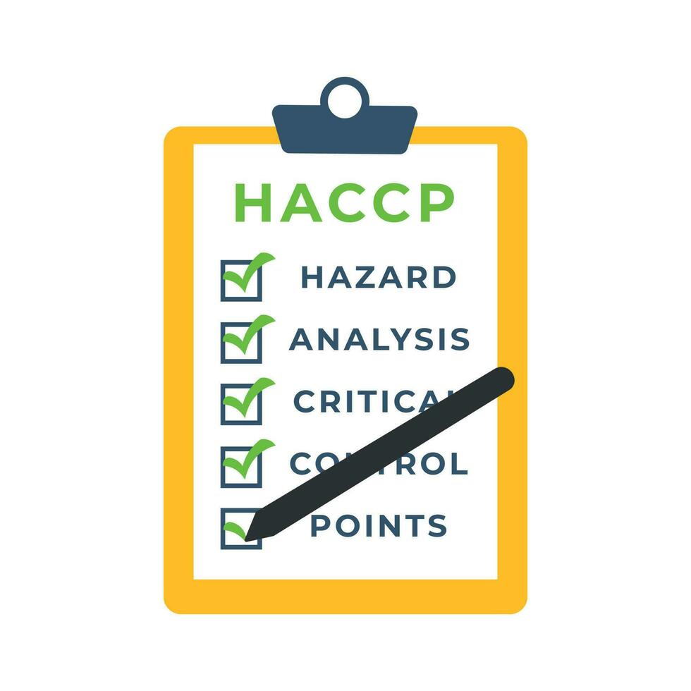 haccp icono con marcas de verificación vector