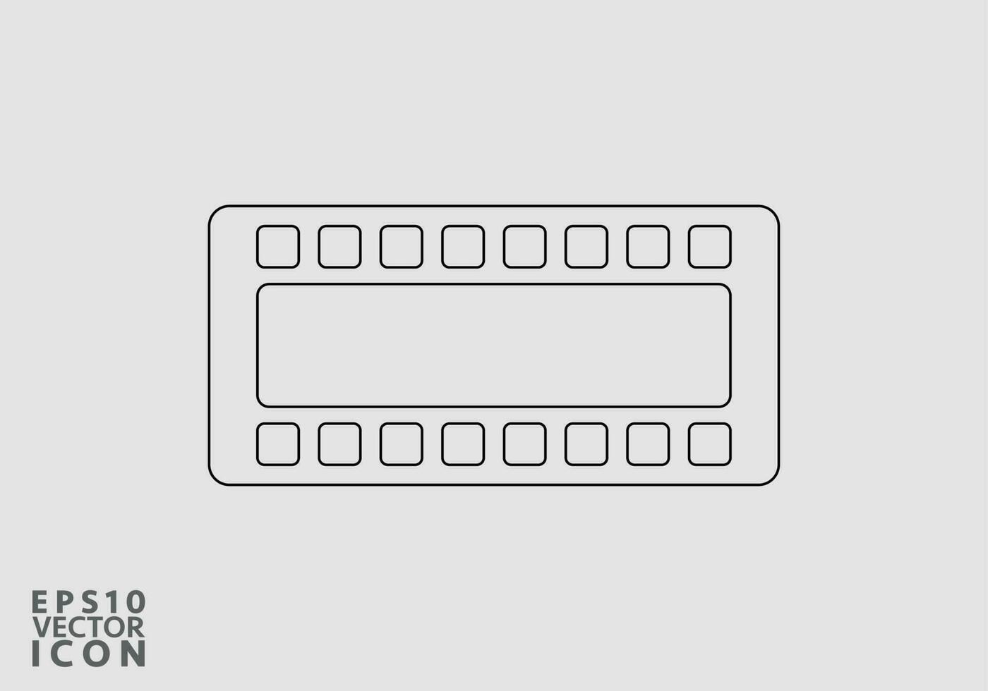 Cinema filmstrip roll on white background. Blank negative film. 35mm film slide frame. Cinema or photo frames. Long, retro film strip frame. Vector illustration