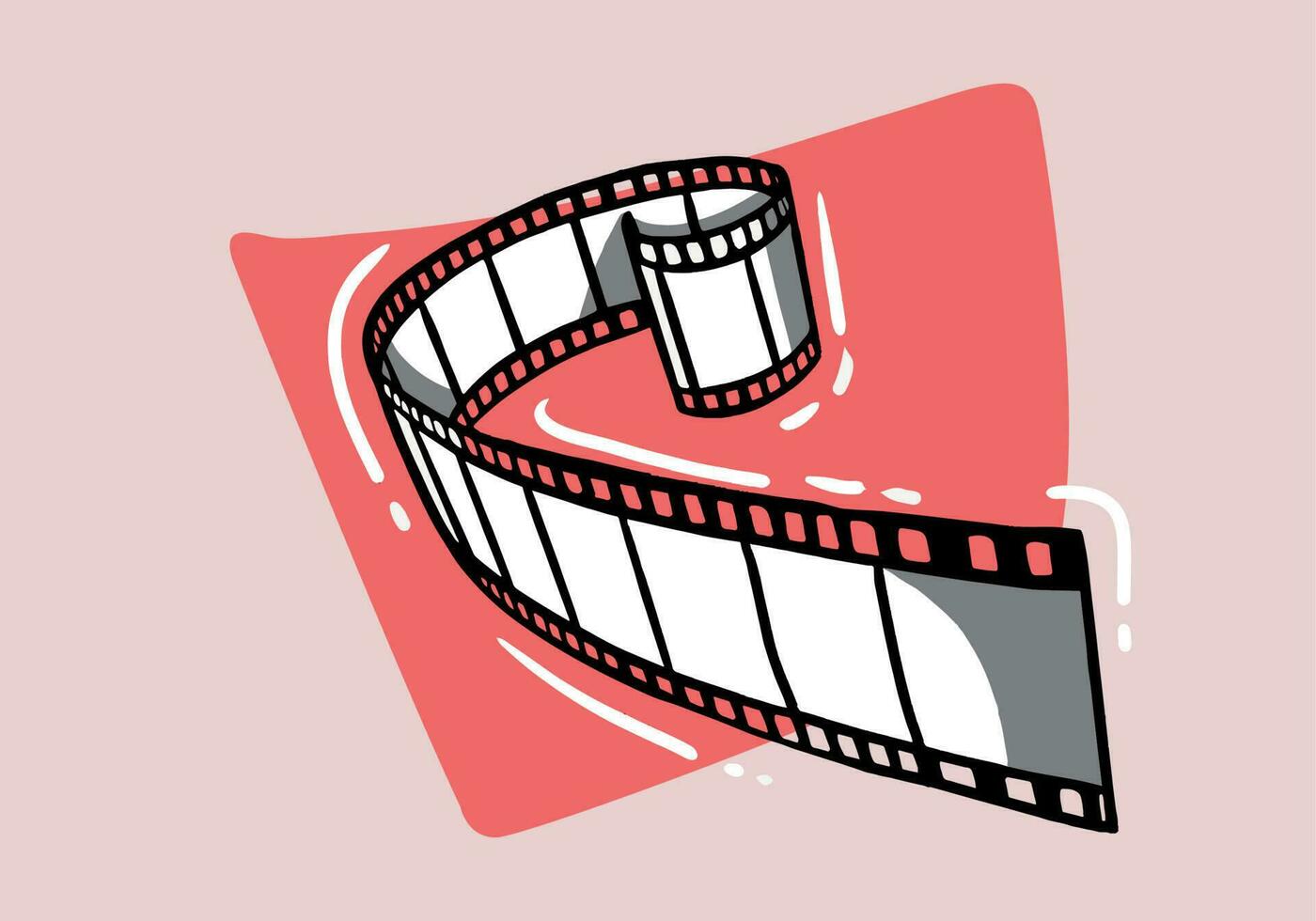 Set of various film strips. A collection of silhouettes of photographic film for the development of frames. Vector illustration of blank cinema film strip isolated on background.