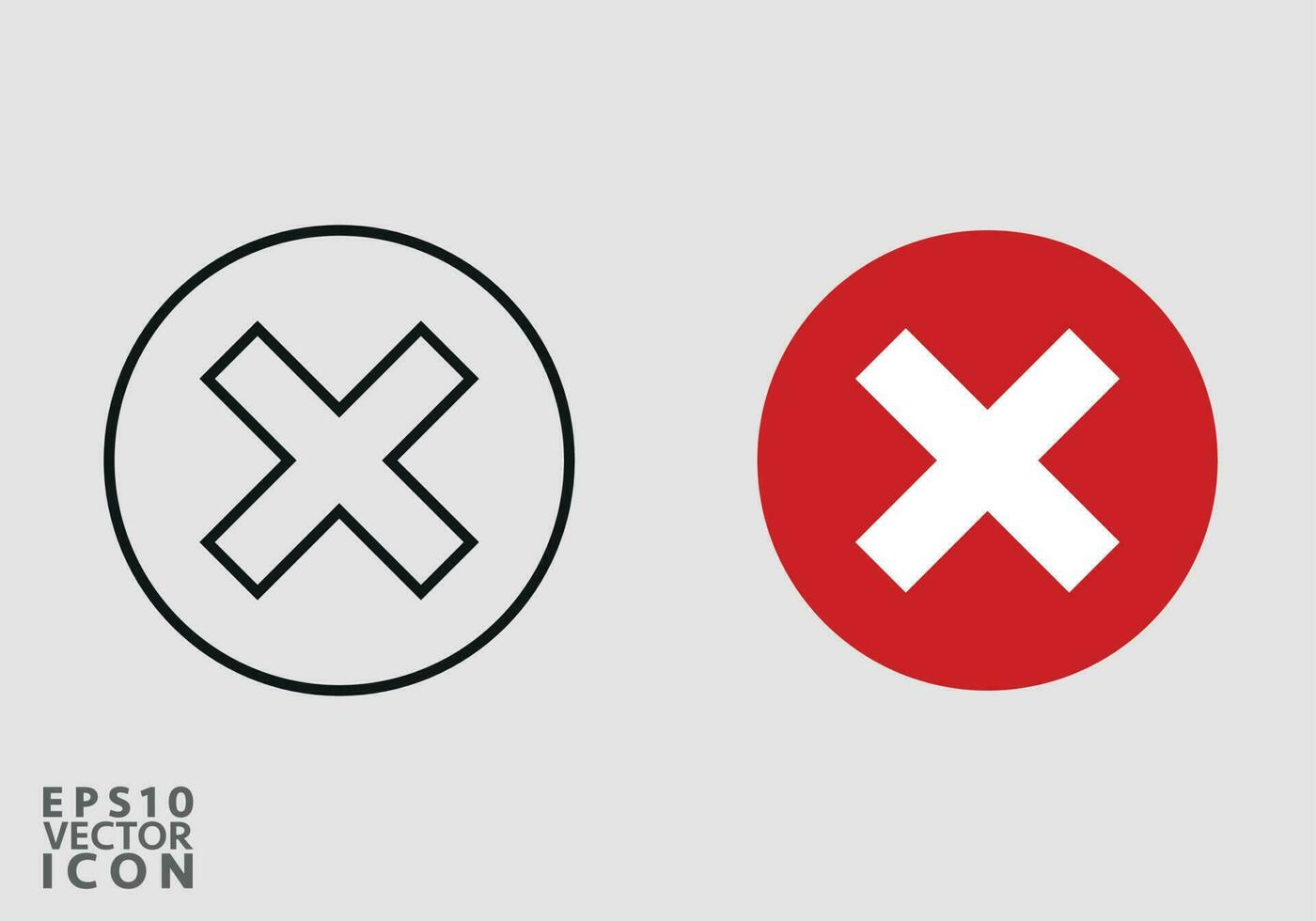 Cross Icon. Cancel icon. Close icon, Stop Icon - Prohibition Vector, Sign and Symbol for Design, Presentation, Website or Apps Elements. vector