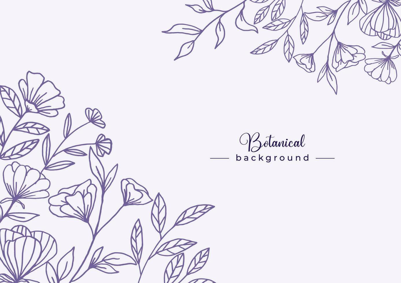 Beautiful Purple floral background with hand drawn leaves and flower border on pastel flat color for wedding invitation or engagement or greeting card vector
