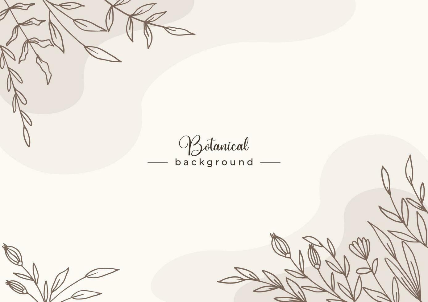 Rustic floral background with hand drawn leaves and flower border on pastel flat color for wedding invitation or engagement or greeting card vector