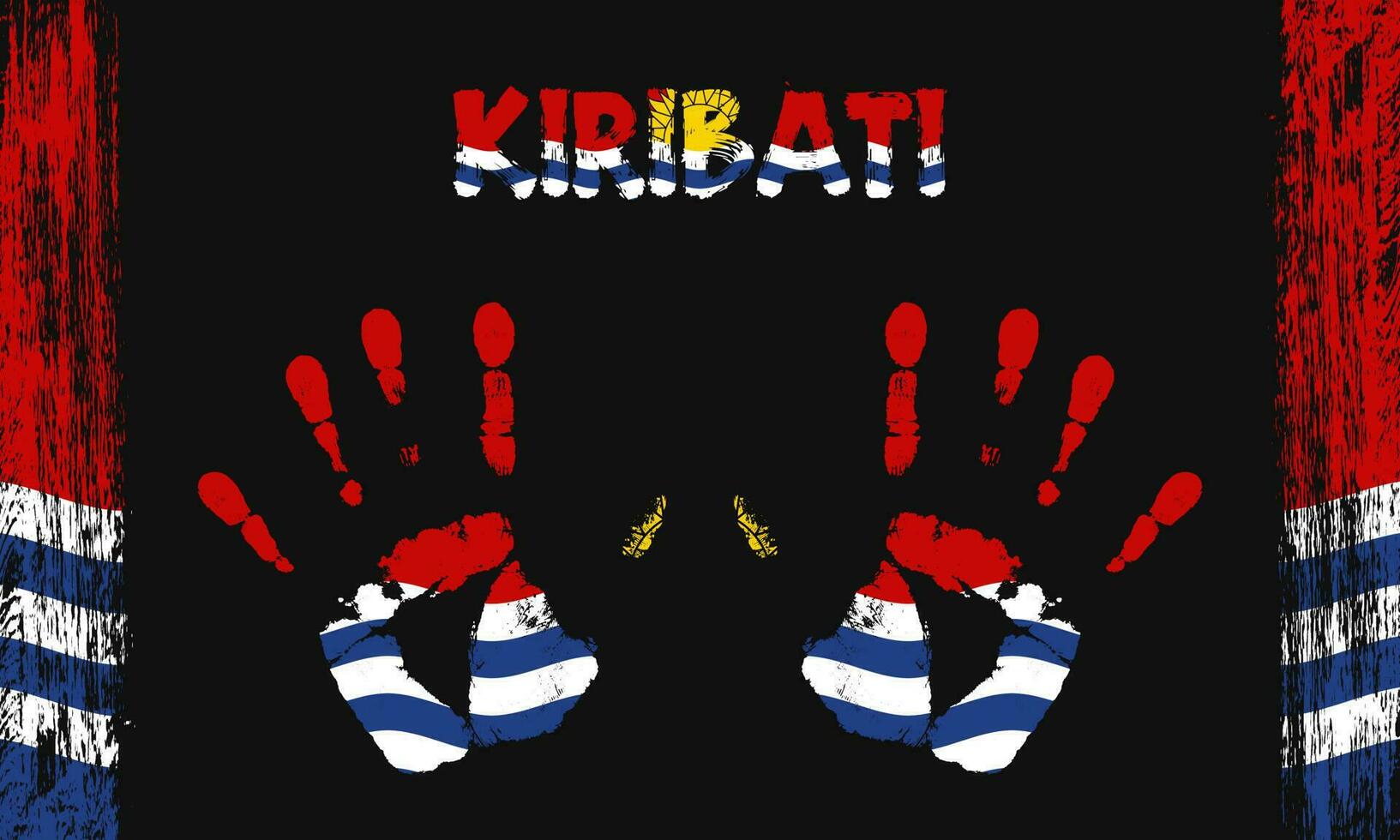 Vector flag of Kiribati with a palm