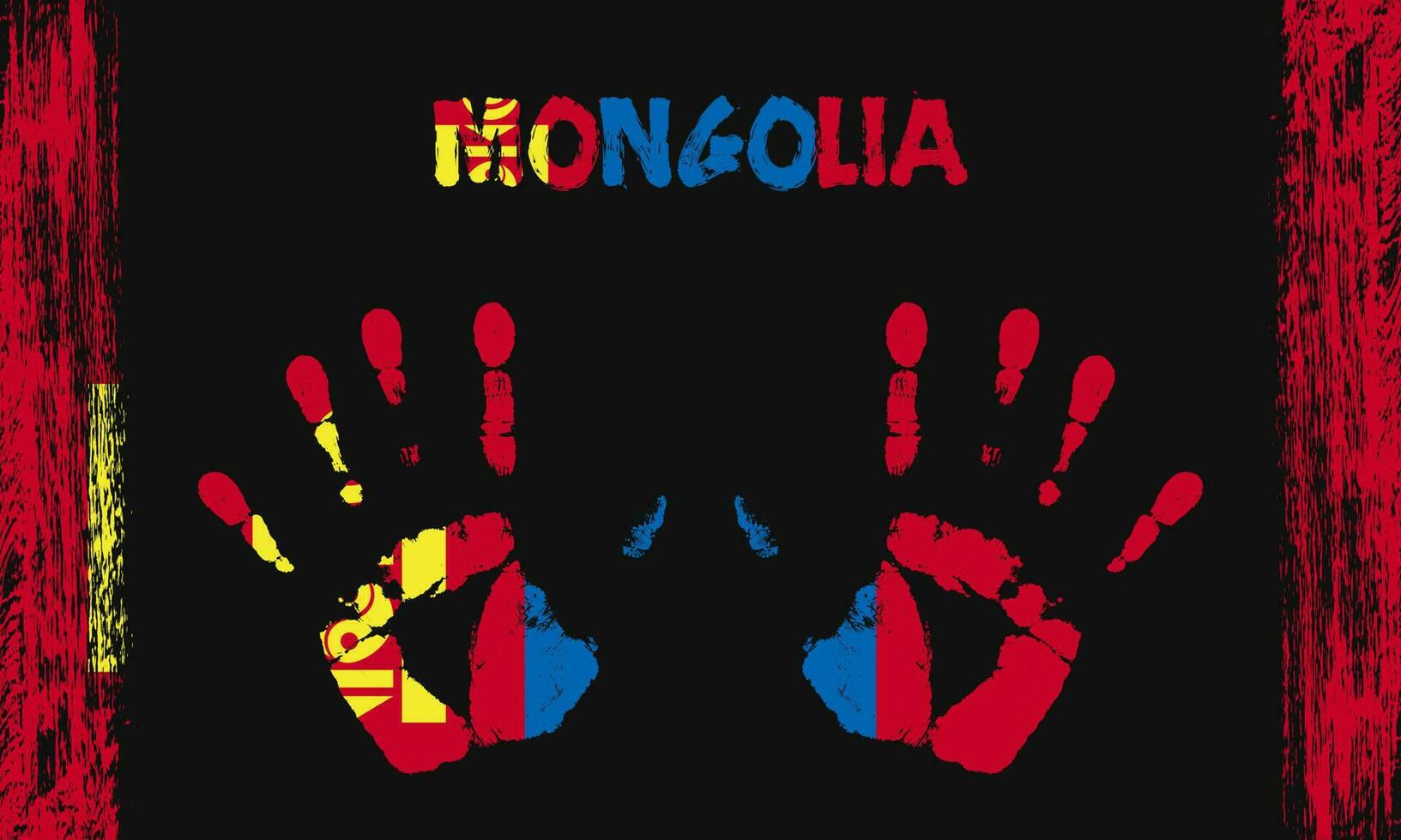 Vector flag of Mongolia with a palm