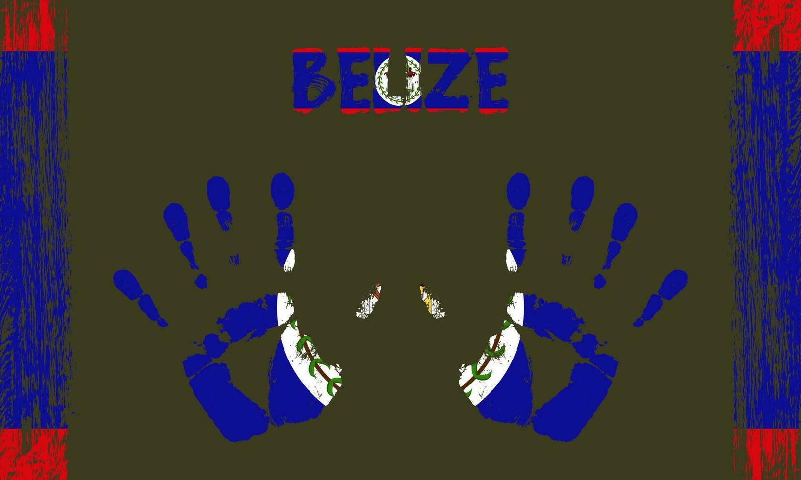 Vector flag of Belize with a palm