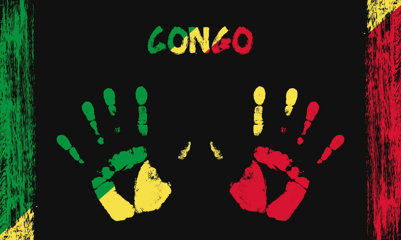 Vector flag of Congo with a palm