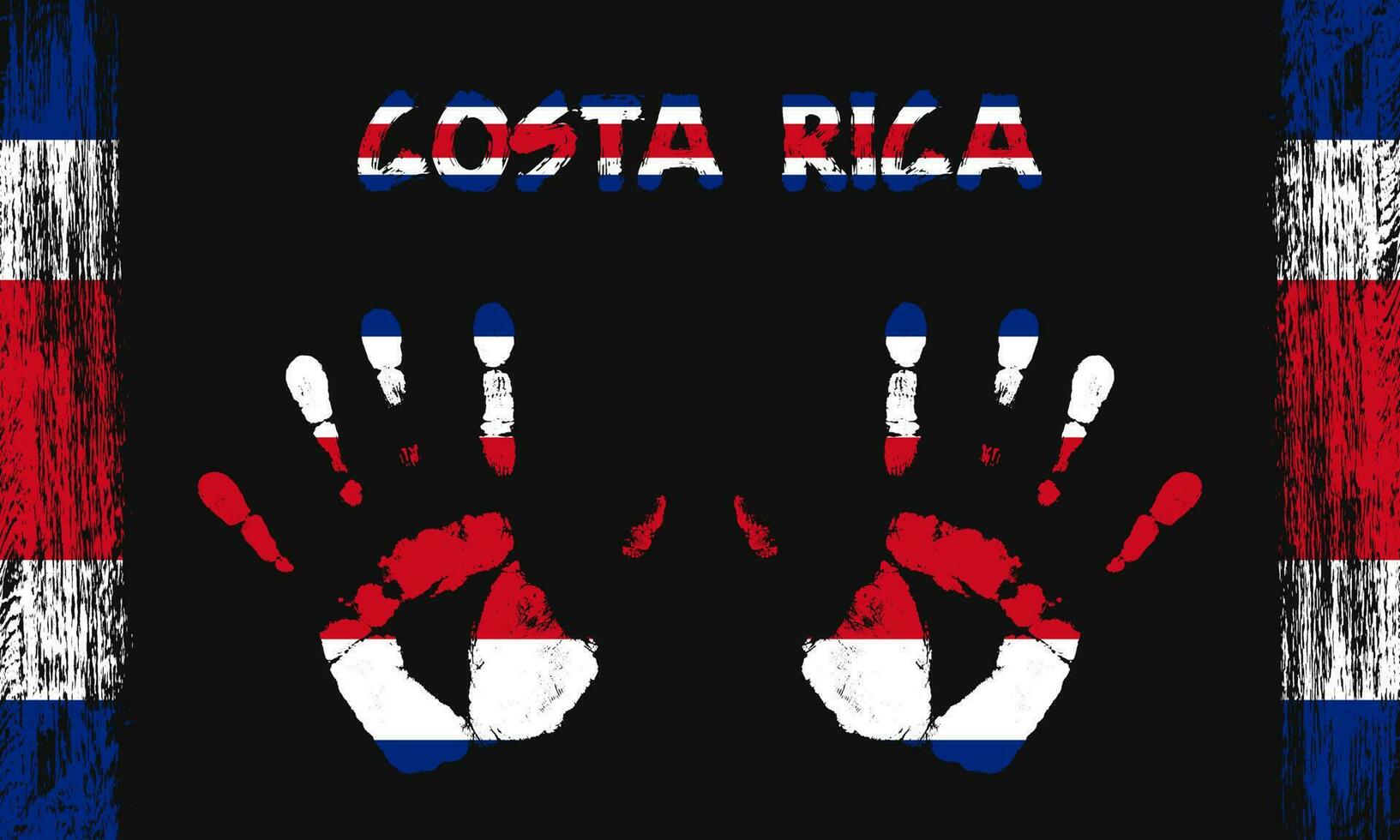 Vector flag of Costa Rica with a palm