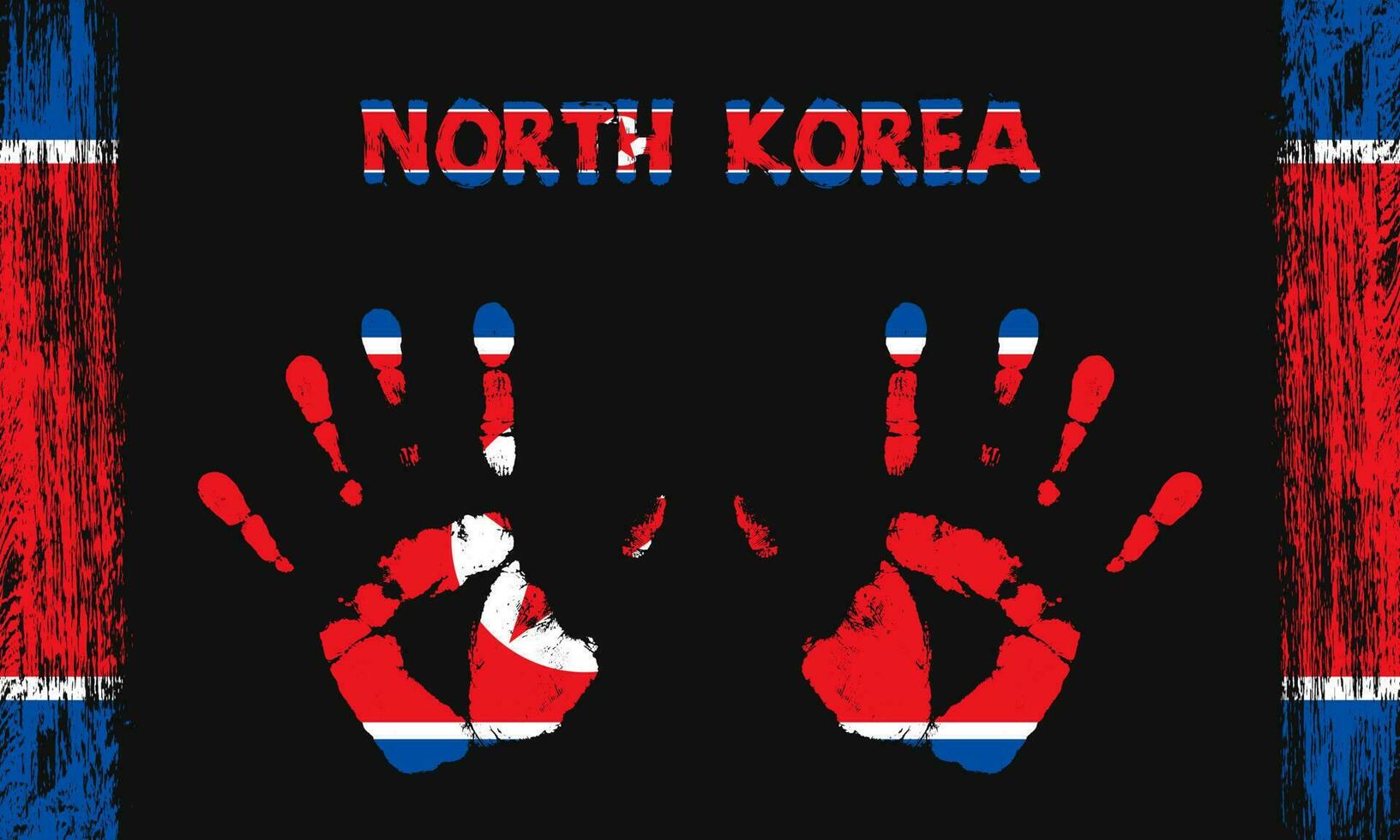 Vector flag of North Korea with a palm