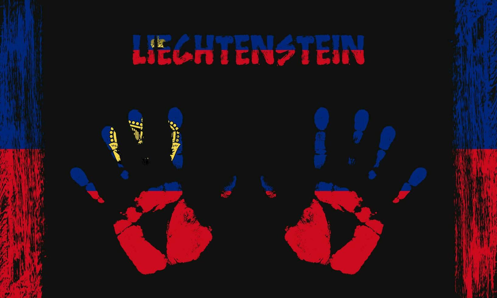 Vector flag of Liechtenstein with a palm