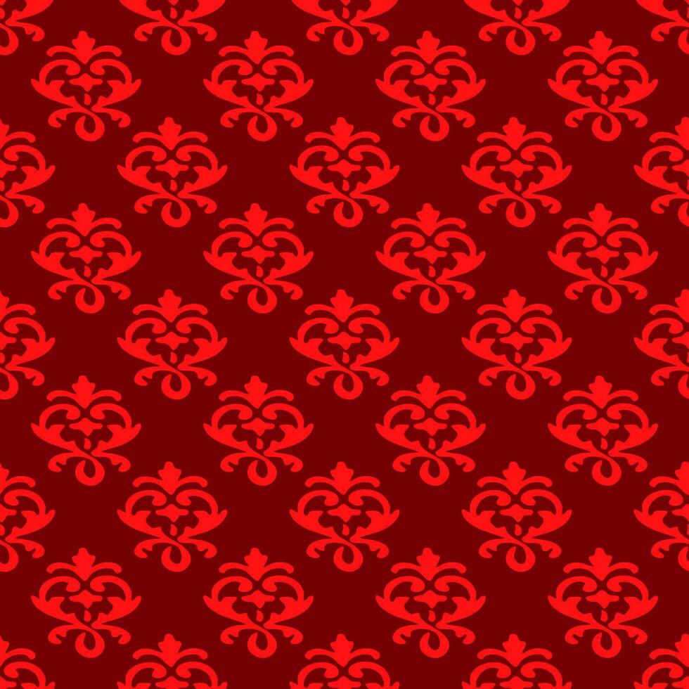 Damask seamless vector pattern classic vintage damask ornament.