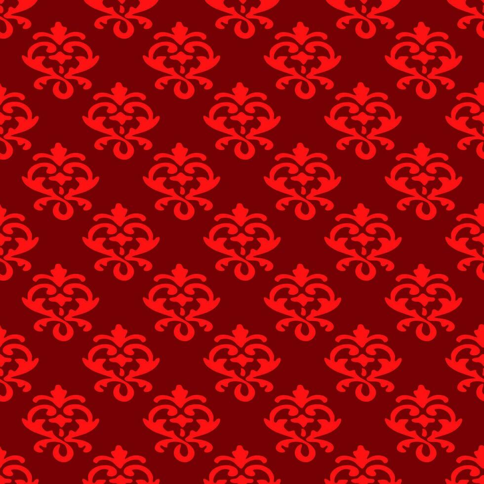 Damask seamless vector pattern classic vintage damask ornament.