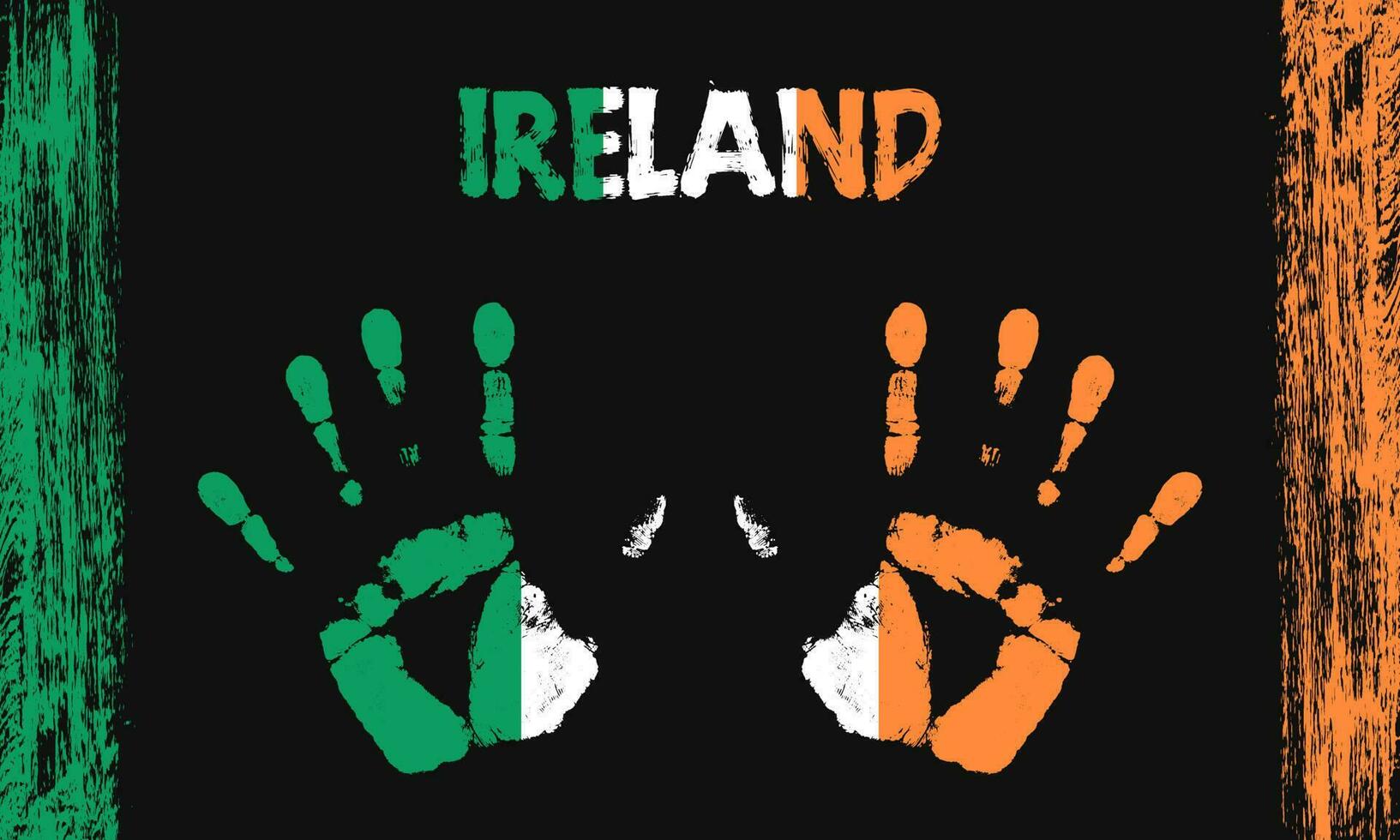 Vector flag of Ireland with a palm
