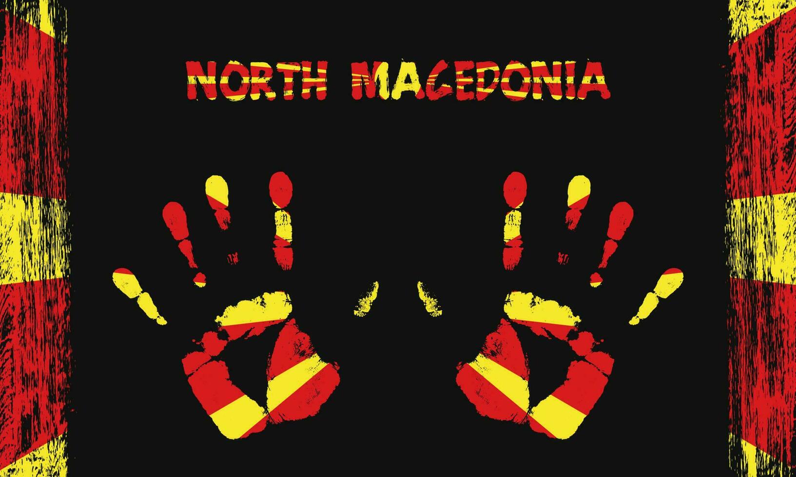 vector bandera de norte macedonia con un palma
