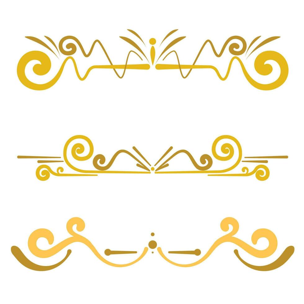 Set of golden border arabesque frames Vector illustration