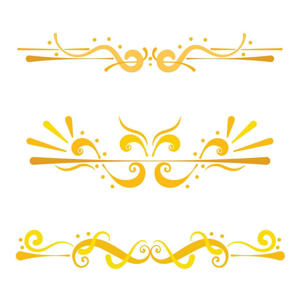 Set of golden border arabesque frames Vector illustration