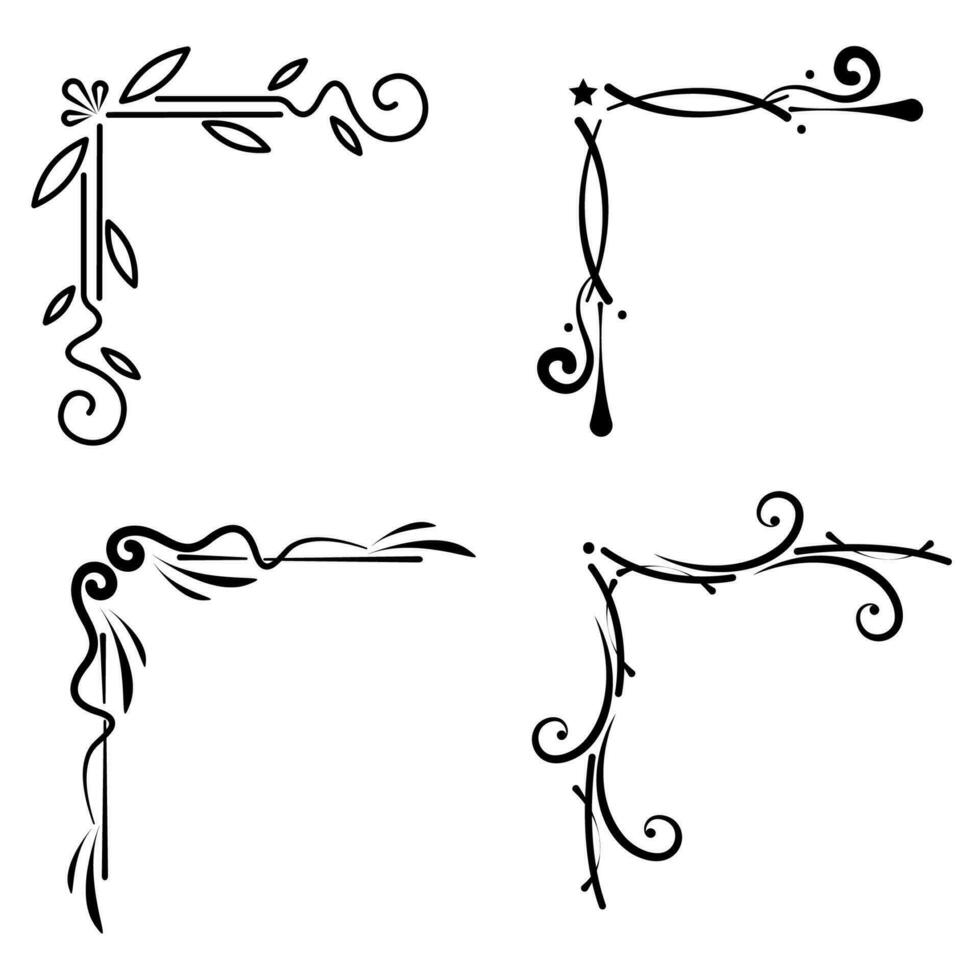 Set of black border arabesque frames Vector illustration