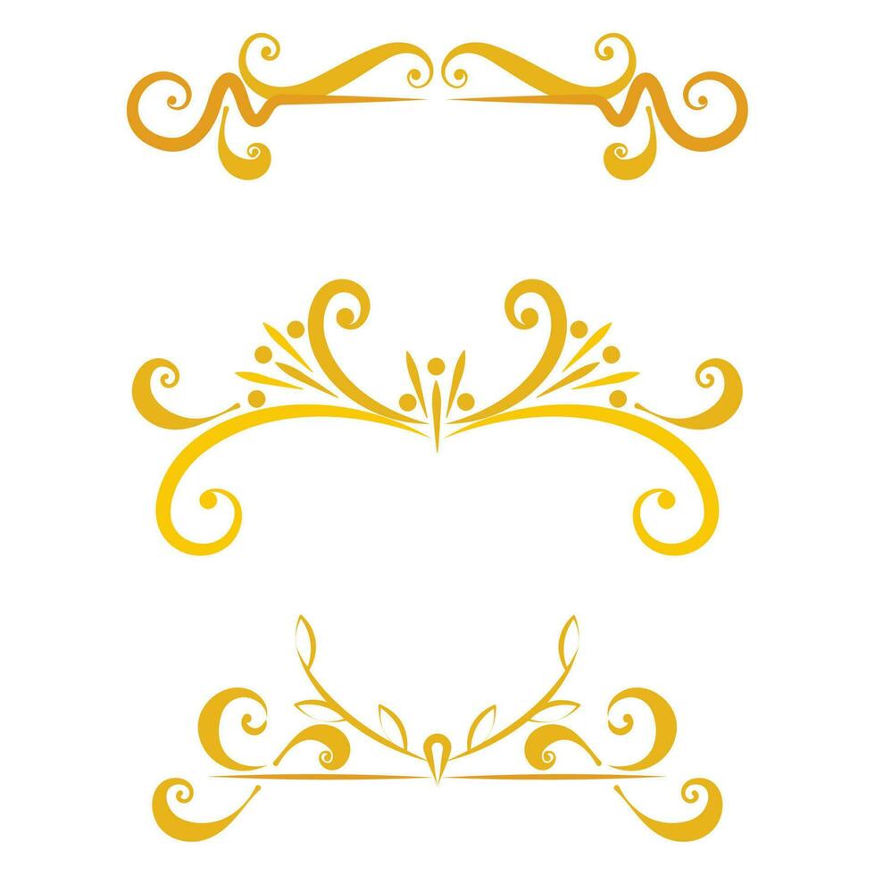 conjunto de dorado frontera arabesco marcos vector ilustración
