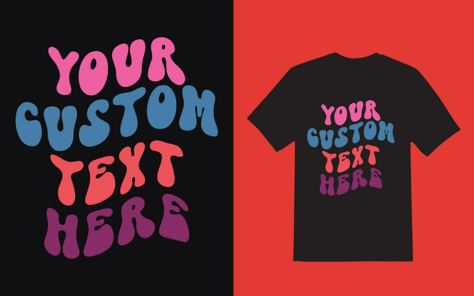 Retro wavy t shirt design vector file.