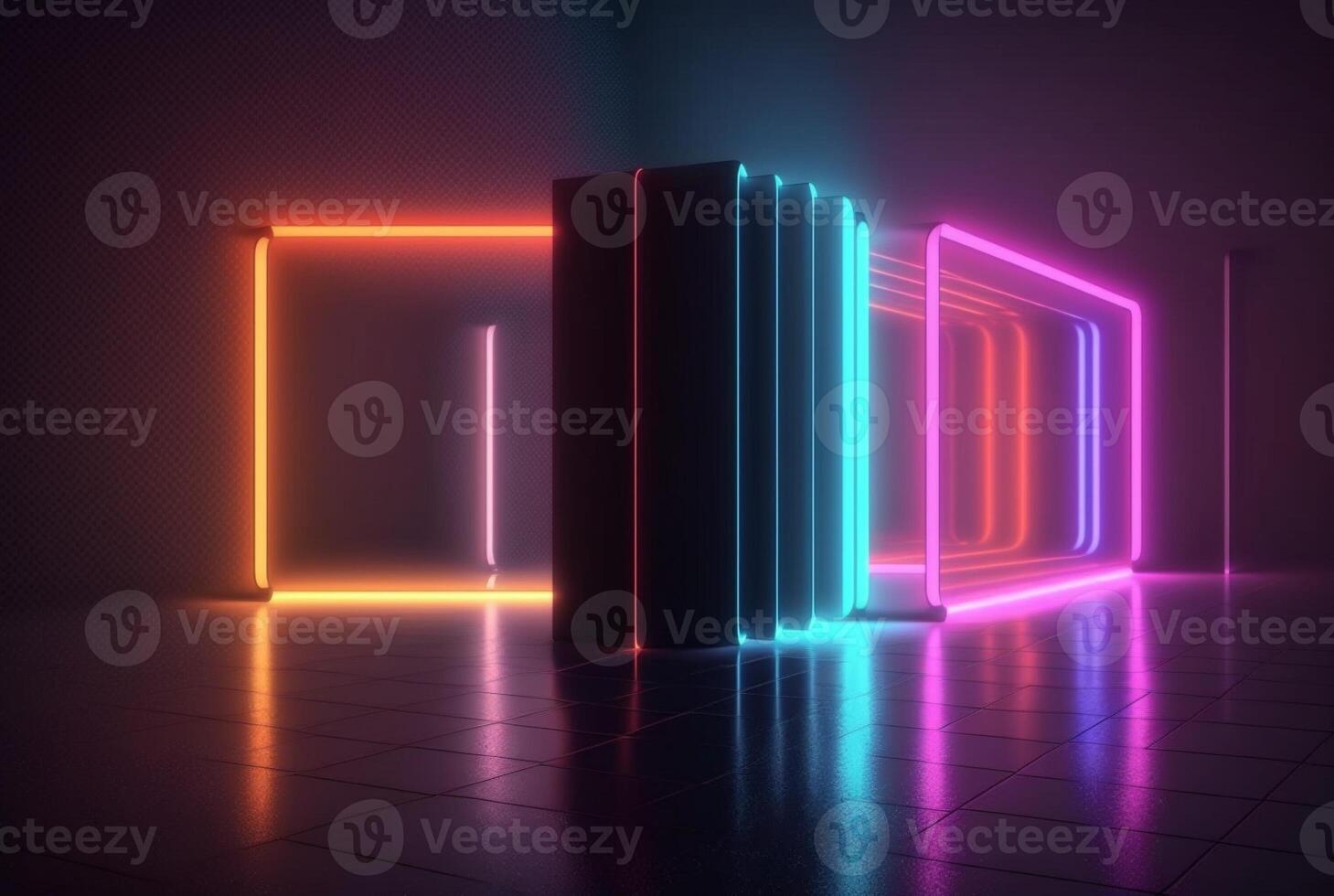 realistic background with neon light. photo