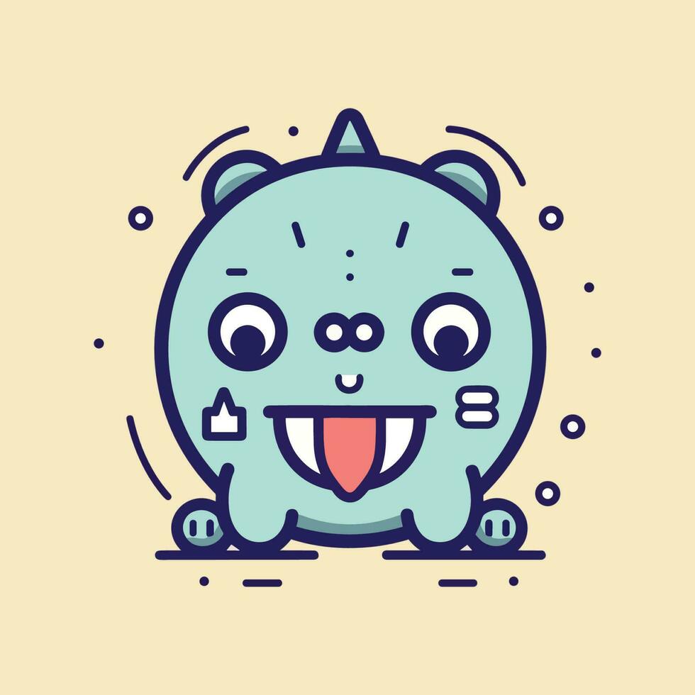 Cute kawaii monster cartoon illustration vector