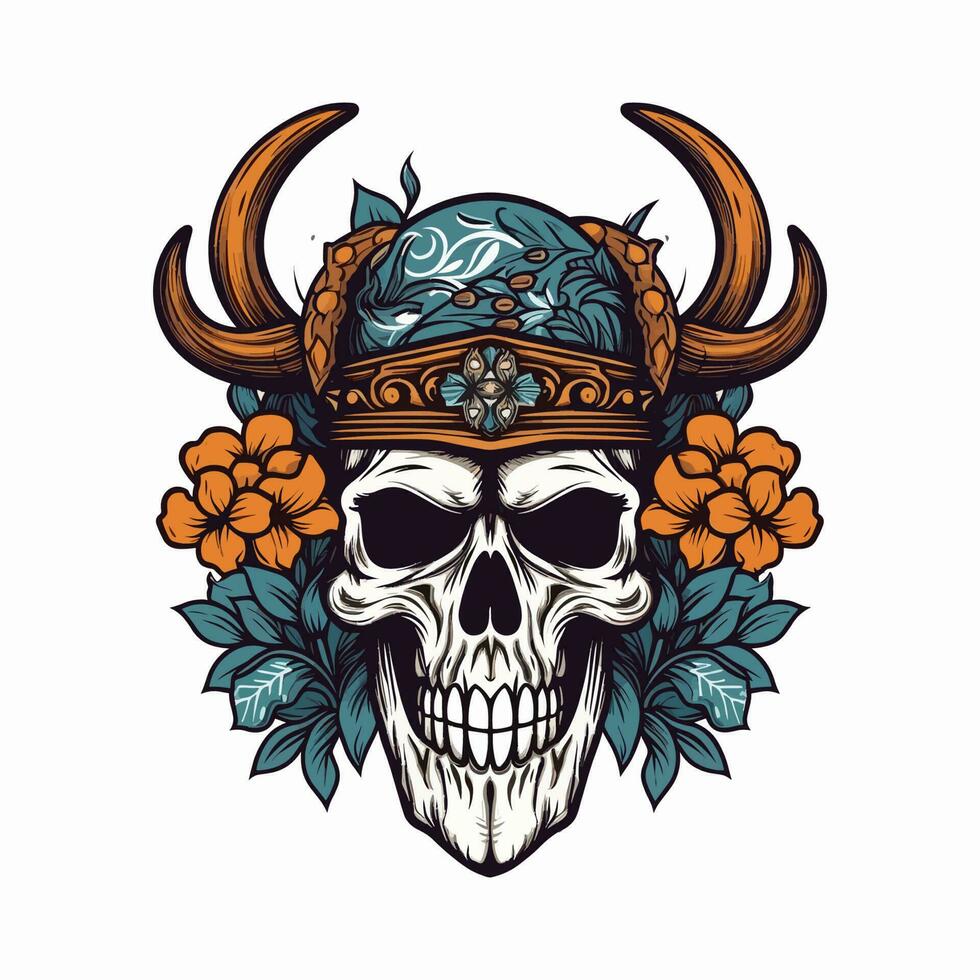 un feroz vikingo guerrero dibujado a mano logo diseño, Perfecto para un Deportes equipo o marca falto a transmitir fuerza y Resiliencia vector