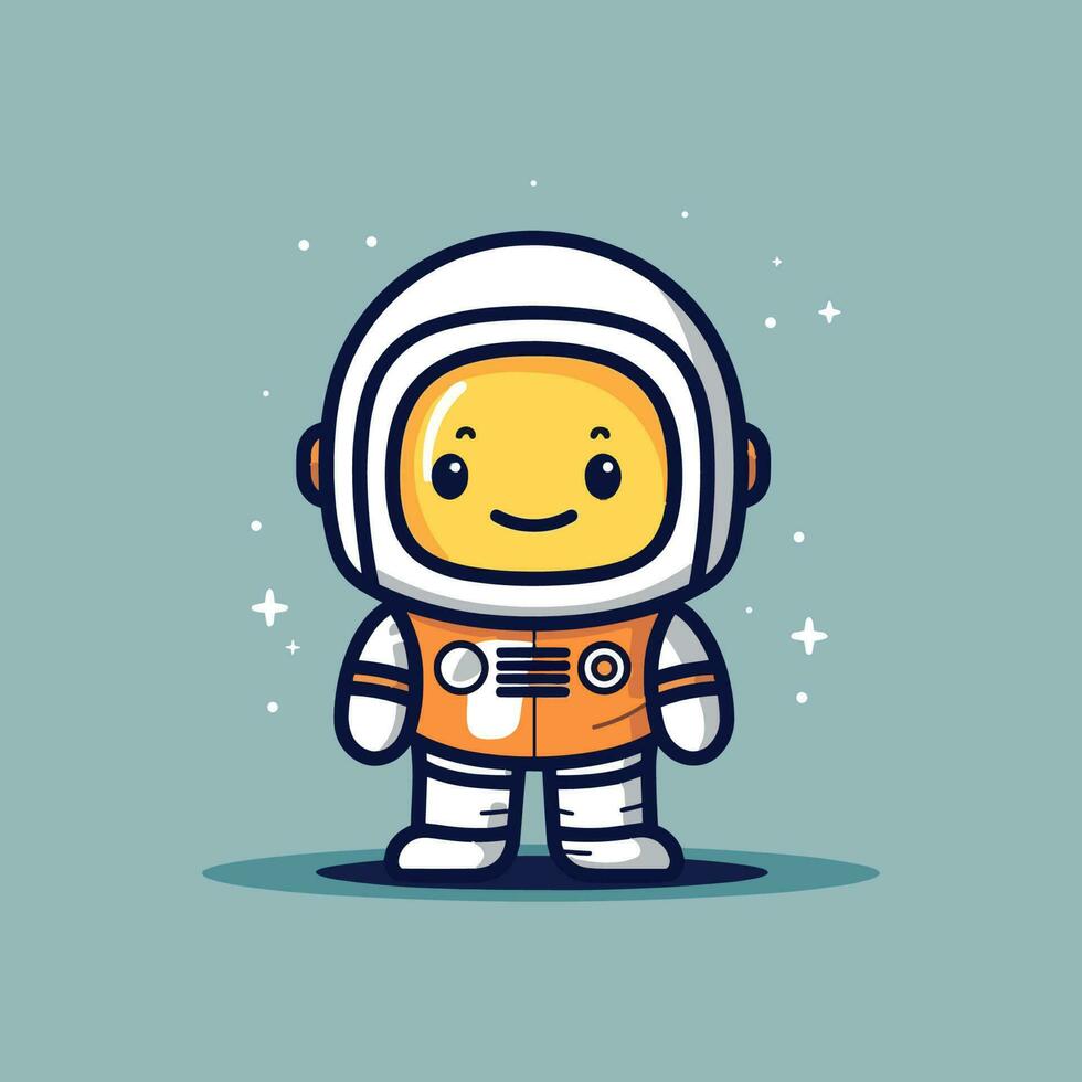 Cute mascot astronaut cartoon spaceman illustration vector