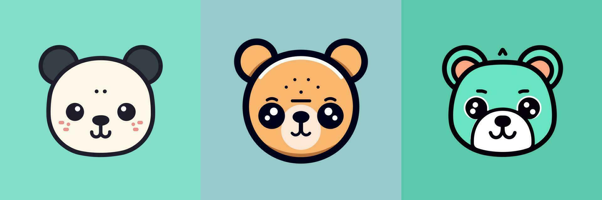 Cute kawaii panda cartoon illustration vector