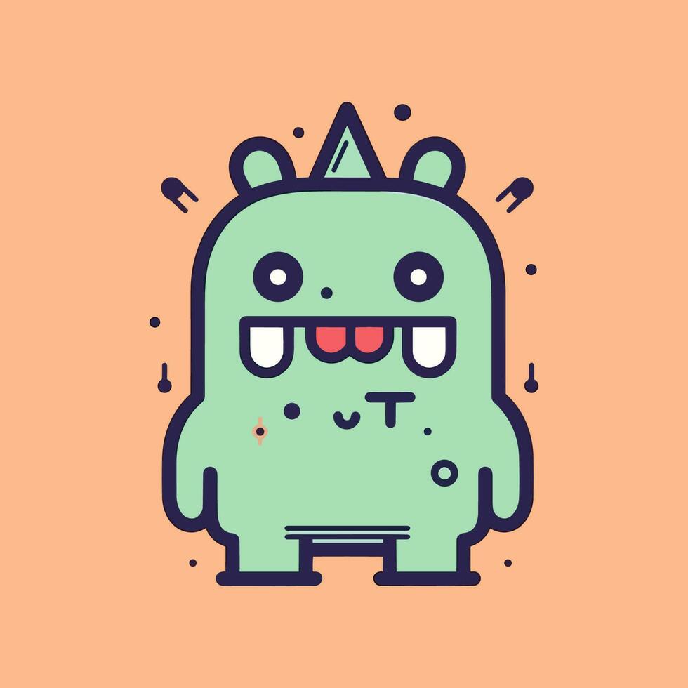 linda kawaii monstruo dibujos animados ilustración vector