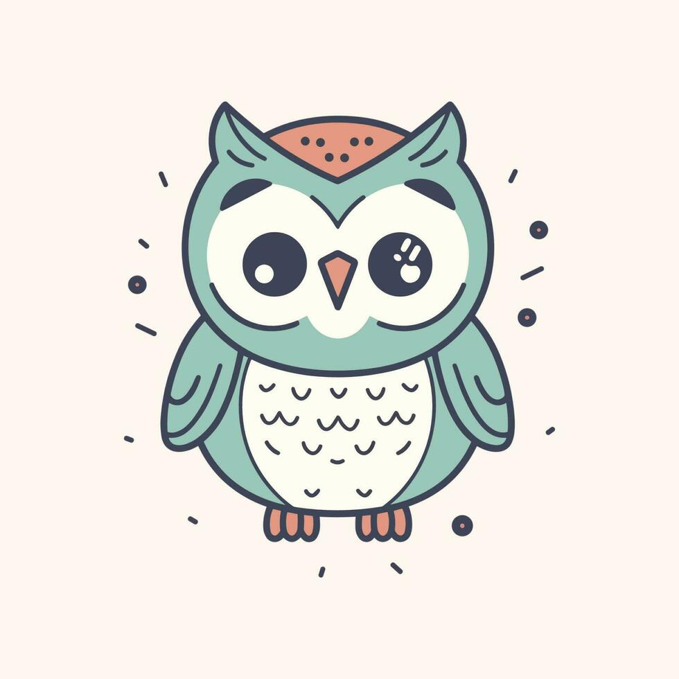 Cute owl illustration is charming and delightful, perfect for designs that are whimsical and endearing. vector