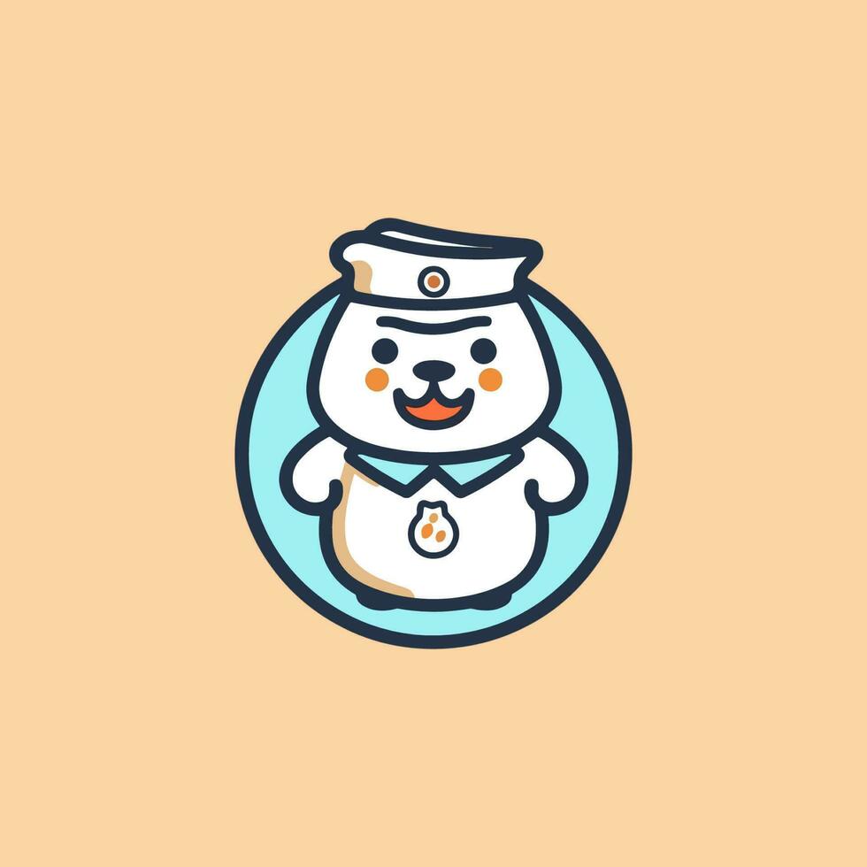 Cute ice cream mascot logo illustration vector