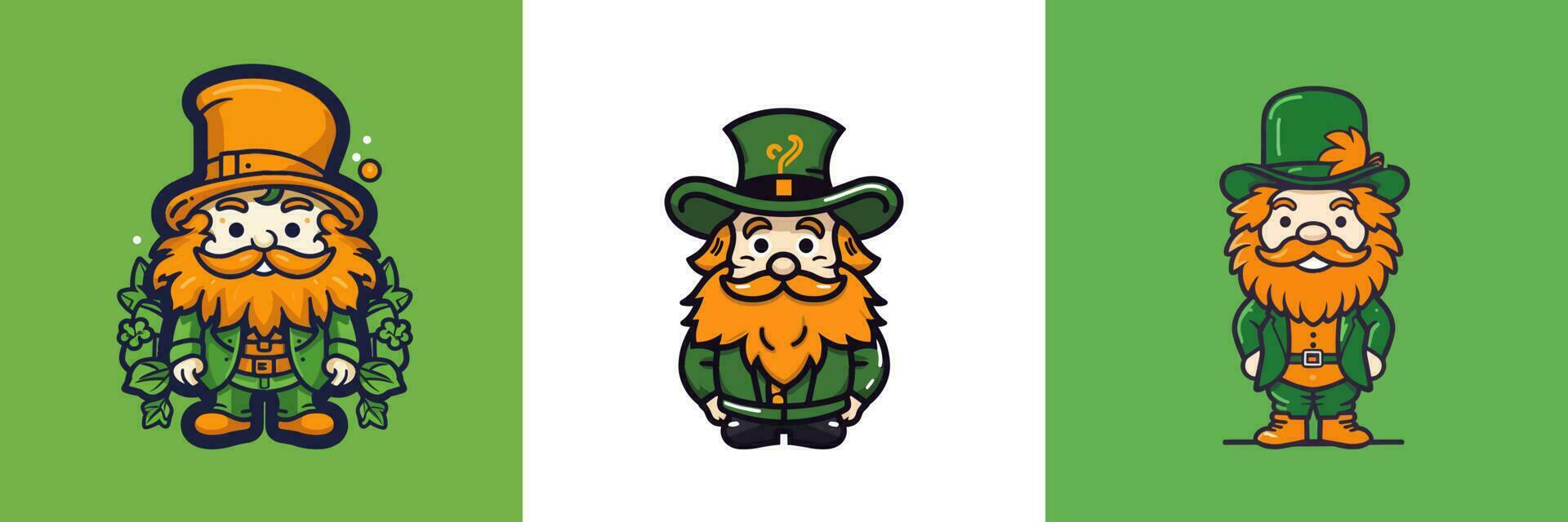 Cute kawaii Leprechaun cartoon illustration vector