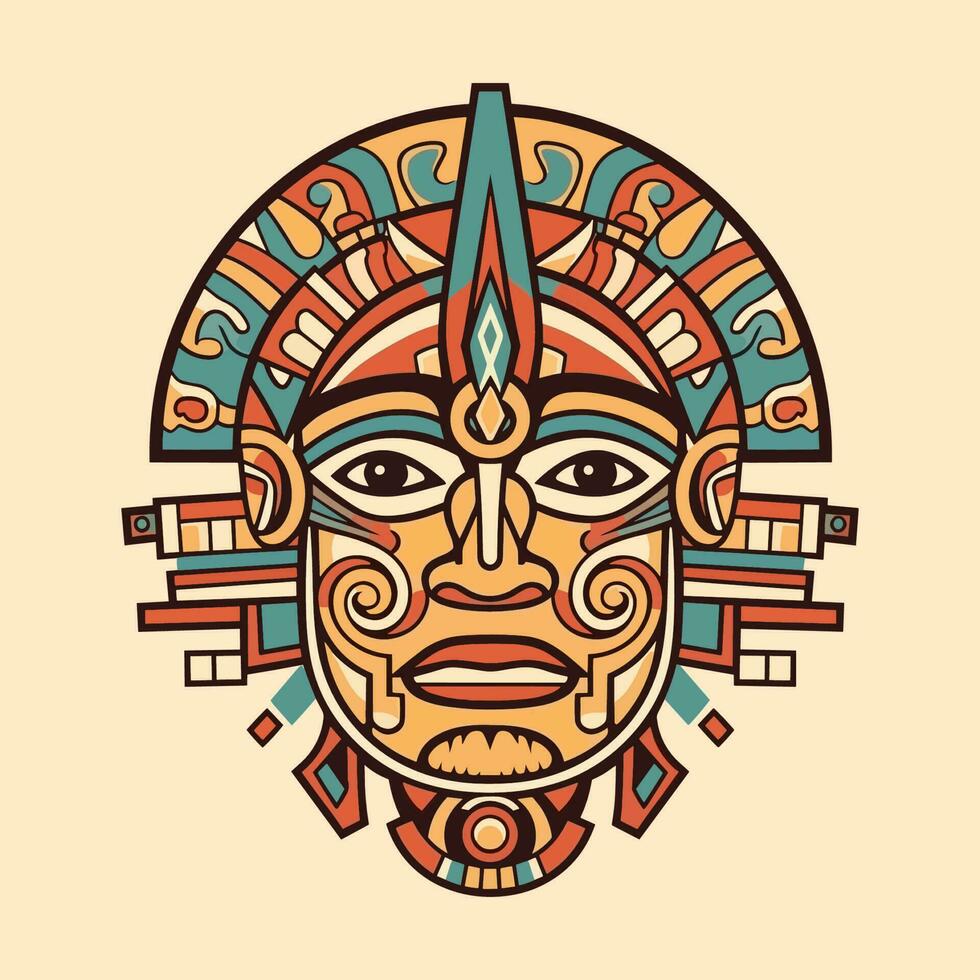 explorar el intrincado detalles de azteca cultura con nuestra maravilloso dibujado a mano azteca ilustración diseño vector