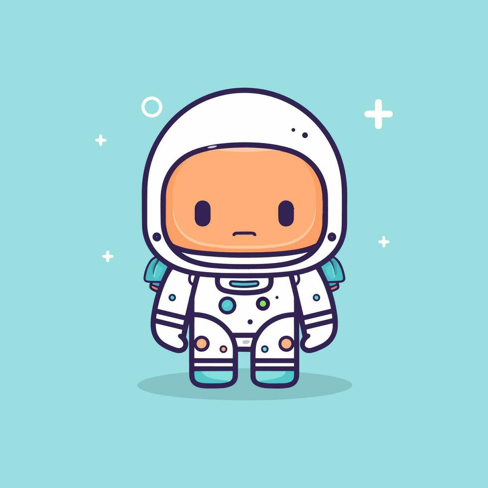 Cute mascot astronaut cartoon spaceman illustration vector