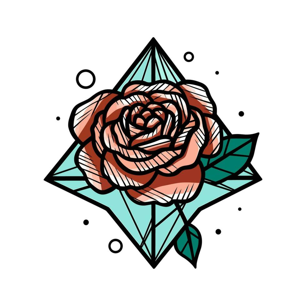 Roses flower handdrawn logo design illustration vector