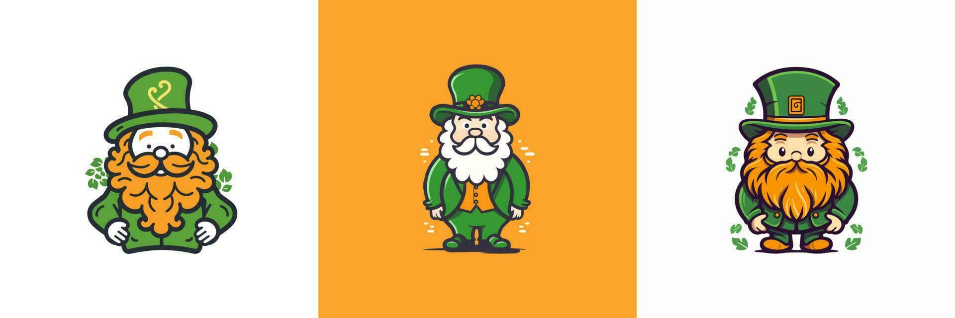 Cute kawaii Leprechaun cartoon illustration vector