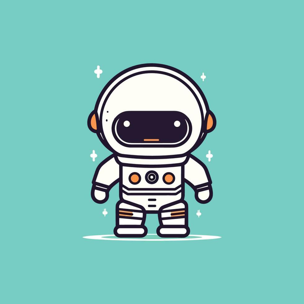 Cute mascot astronaut cartoon spaceman illustration vector