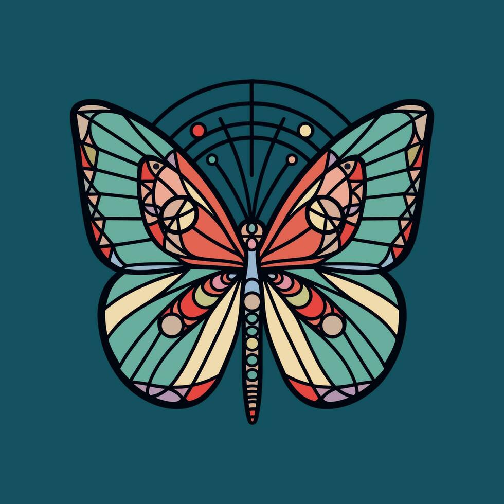 Butterfly logo design hand drawn illustration vector