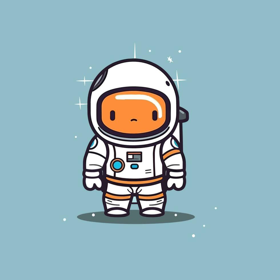 Cute mascot astronaut cartoon spaceman illustration vector