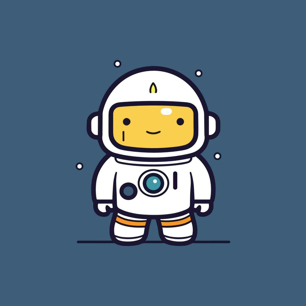 Cute mascot astronaut cartoon spaceman illustration vector