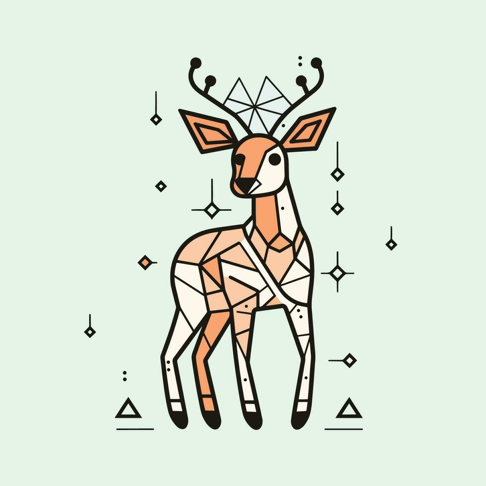 Cute Deer set collection kawaii cartoon illustration vector