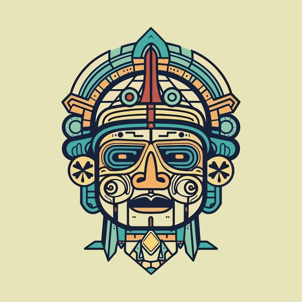 Explore the intricate details of Aztec culture with our stunning hand-drawn Aztec illustration design vector