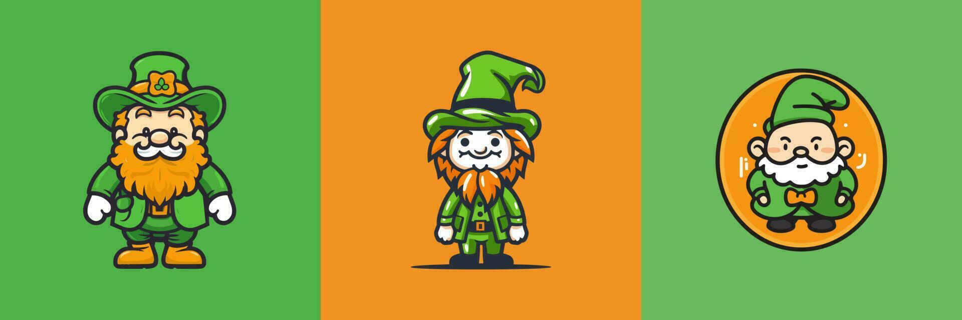 Cute kawaii Leprechaun cartoon illustration vector